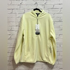 RAINS Half-Zip Sweater in straw color NWT Size XL